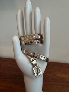 Whiting & Davis Gold Tone  Mesh Belt